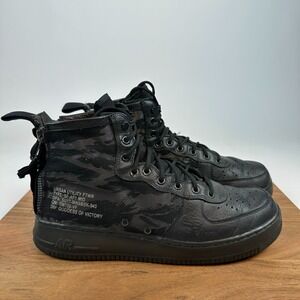 Mens Nike Air Force 1 SF Black Cargo Khaki Camo Boots Shoes Sneakers Size 11.5
